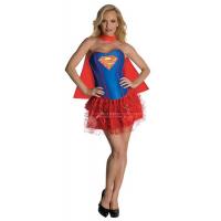 Supergirl Corset Fancy Dress Costume