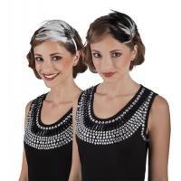 20's Style Black and White Feather Headpiece