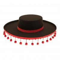 Spanish Hat with Bobble Trim