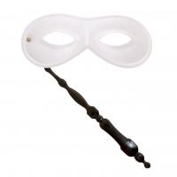 Satin Eye Mask on Stick, White
