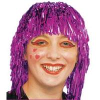 Budget Tinsel Wig, Hot Pink