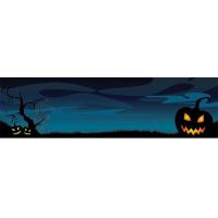 Blue Halloween Pumpkin Tree Personalised Banner