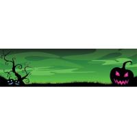 Green Halloween Pumpkin Tree Personalised Banner