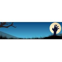 Halloween Blue Zombie Hand Personalised Banner