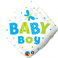 Foil 18" Baby Boy Dots & Dragonfly