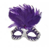 Swan Lake Eyemask with Feathers, Purple/White