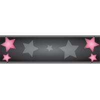 Black and Pink Star Personalised Banner