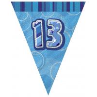 Age 13 Blue Pennant Banner
