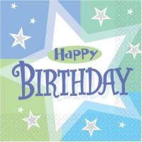 Birthday Shimmer Beverage Napkins 