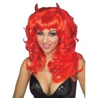 Fabulous Devil Wig, Red with Horns
