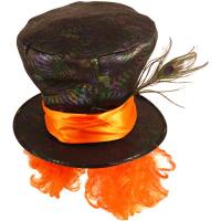 Mad Hatter Hat with Orange Hair