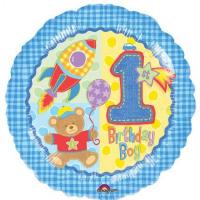 1st Birthday Boy Foil Balloon   