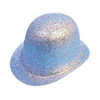 Glitter Bowler Hat, Silver