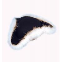 Tricorn Hat, Black with Fur Trim