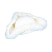 Tricorn Hat, White with Fur Trim