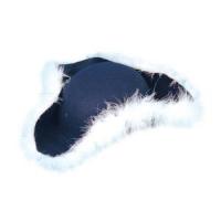 Tricorn Hat, Blue with Fur Trim