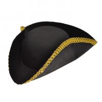 Tricorn Hat with Gold Trim