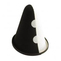 Spitz Clown Hat, Black/White