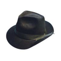 Gangster Hat, Black Flock