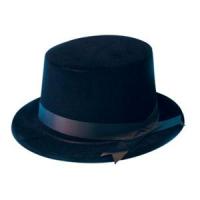 Black Flock Top Hat