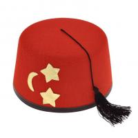Fez Hat with Gold Detail