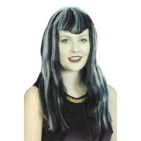 Vampiress Wig with White Streaks