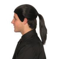 Men's Wig with Ponytail, Black