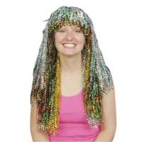 Crinkle Tinsel Wig, Multi-Coloured