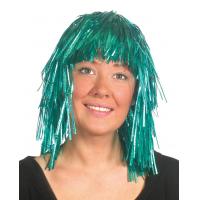 Short Cyber Tinsel Wig, Blue