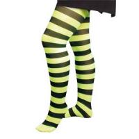 Halloween Striped Tights, Green/Black