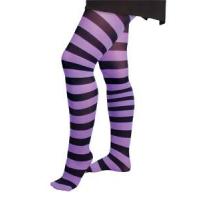 Halloween Striped Tights, Purple/Black