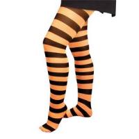Halloween Striped Tights, Orange/Black