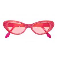 Flyaway 50s Style Specs, Pink Glitter