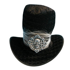 Velvet Cobweb Top Hat, Black