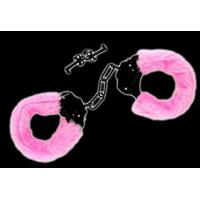 Furry Hand Cuffs, Pink