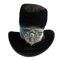 Velvet Cobweb Top Hat, Black