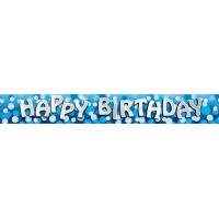Happy Birthday Blue Foil Banner