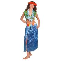 Hawaiian Grass Hula Skirt, Blue