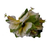 Hibiscus Tutu Clip, Cream/Yellow